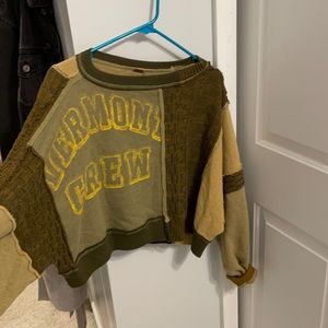 New with tags free people green crop sweater